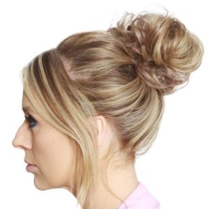 Human Hair extension 2 x scrunchy cool blond "marshmallow" highlights